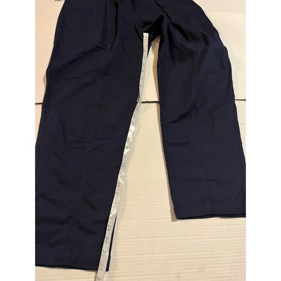 New Banana Republic Factory Women Twill Belted Taper Pant Size 10 Navy High-Rise - Picture 13 of 13